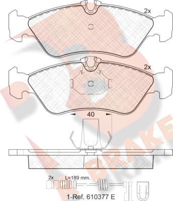 R Brake RB1103-203 - Тормозные колодки, дисковые, комплект autospares.lv