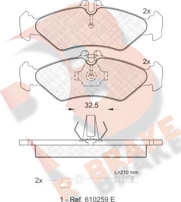 R Brake RB1102 - Тормозные колодки, дисковые, комплект autospares.lv