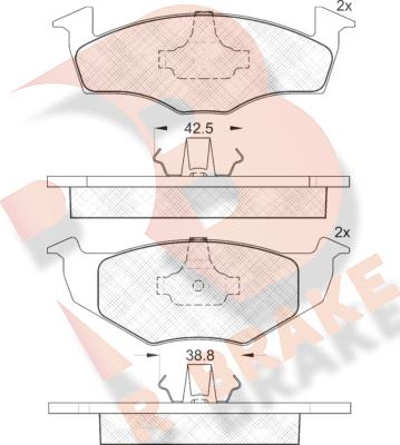 R Brake RB1119 - Тормозные колодки, дисковые, комплект autospares.lv