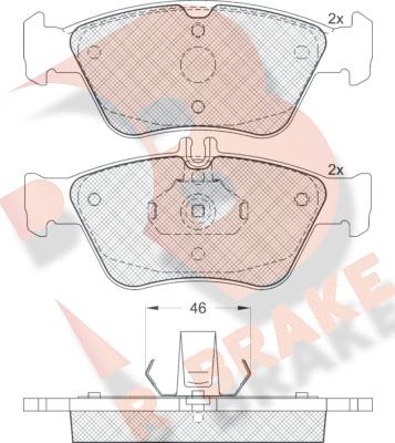 R Brake RB1115 - Тормозные колодки, дисковые, комплект autospares.lv