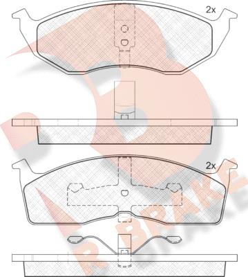 R Brake RB1113 - Тормозные колодки, дисковые, комплект autospares.lv