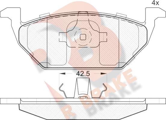 R Brake RB1184 - Тормозные колодки, дисковые, комплект autospares.lv