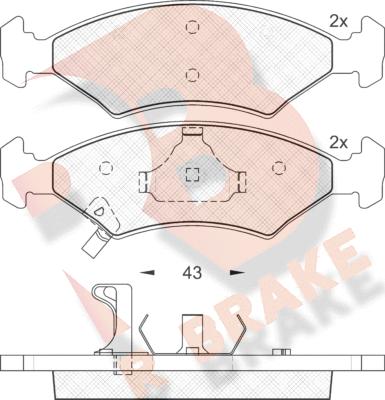 R Brake RB1185 - Тормозные колодки, дисковые, комплект autospares.lv