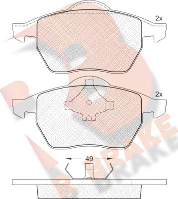 R Brake RB1139 - Тормозные колодки, дисковые, комплект autospares.lv