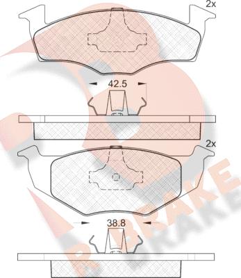 R Brake RB1130 - Тормозные колодки, дисковые, комплект autospares.lv