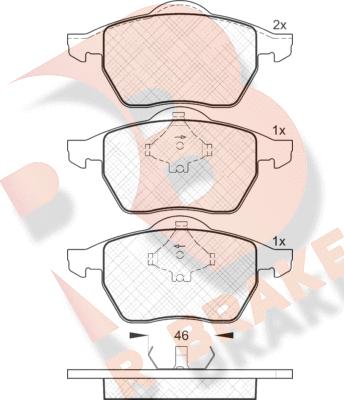 R Brake RB1138 - Тормозные колодки, дисковые, комплект autospares.lv