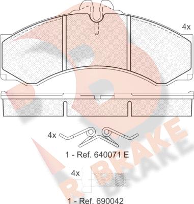 R Brake RB1126-204 - Тормозные колодки, дисковые, комплект autospares.lv