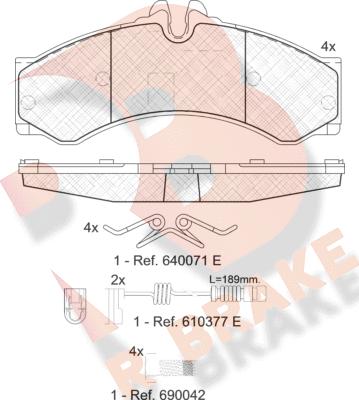 R Brake RB1126-203 - Тормозные колодки, дисковые, комплект autospares.lv