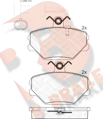 R Brake RB1127 - Тормозные колодки, дисковые, комплект autospares.lv