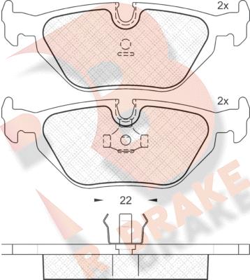 R Brake RB1174 - Тормозные колодки, дисковые, комплект autospares.lv