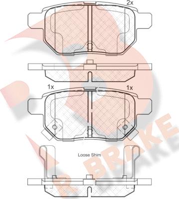 R Brake RB1899 - Тормозные колодки, дисковые, комплект autospares.lv