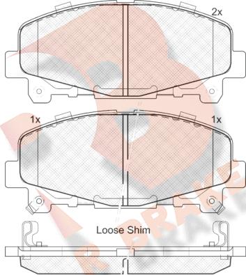 R Brake RB1894 - Тормозные колодки, дисковые, комплект autospares.lv