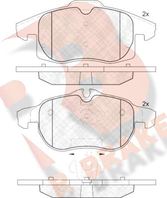 R Brake RB1891 - Тормозные колодки, дисковые, комплект autospares.lv