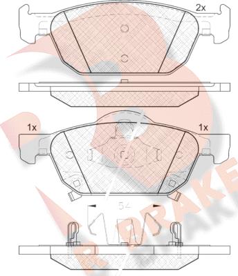 R Brake RB1893 - Тормозные колодки, дисковые, комплект autospares.lv