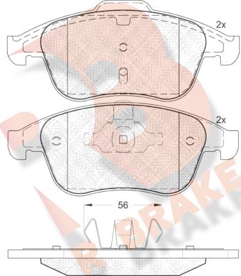 R Brake RB1859 - Тормозные колодки, дисковые, комплект autospares.lv