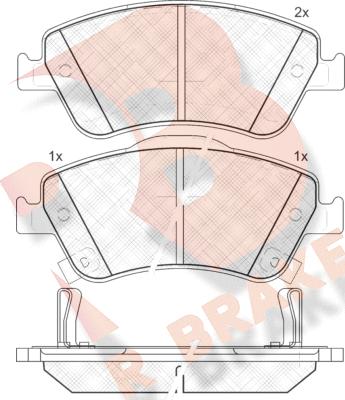 R Brake RB1869 - Тормозные колодки, дисковые, комплект autospares.lv