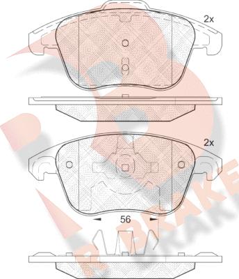 R Brake RB1866 - Тормозные колодки, дисковые, комплект autospares.lv