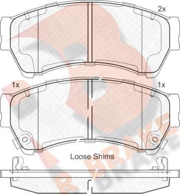 R Brake RB1868 - Тормозные колодки, дисковые, комплект autospares.lv