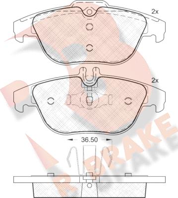 R Brake RB1863 - Тормозные колодки, дисковые, комплект autospares.lv