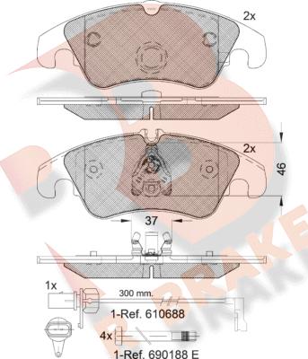 R Brake RB1862-202 - Тормозные колодки, дисковые, комплект autospares.lv