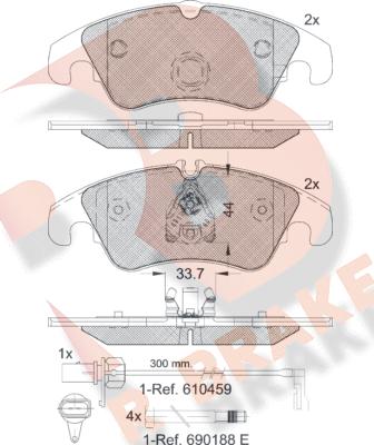 R Brake RB1862 - Тормозные колодки, дисковые, комплект autospares.lv