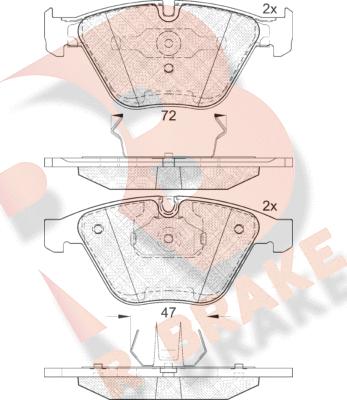 R Brake RB1814 - Тормозные колодки, дисковые, комплект autospares.lv