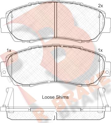 R Brake RB1811 - Тормозные колодки, дисковые, комплект autospares.lv