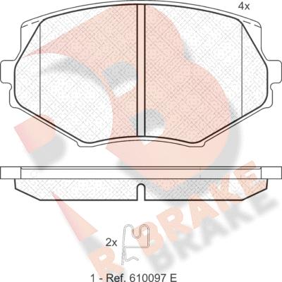 R Brake RB1818 - Тормозные колодки, дисковые, комплект autospares.lv