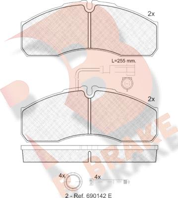 R Brake RB1889 - Тормозные колодки, дисковые, комплект autospares.lv