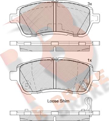 R Brake RB1881-208 - Тормозные колодки, дисковые, комплект autospares.lv