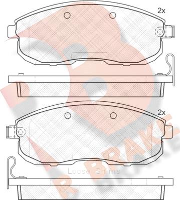 R Brake RB1882-200 - Тормозные колодки, дисковые, комплект autospares.lv