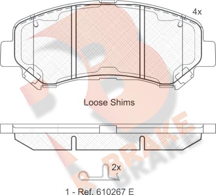 R Brake RB1834 - Тормозные колодки, дисковые, комплект autospares.lv