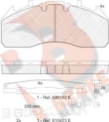 R Brake RB1831-122 - Тормозные колодки, дисковые, комплект autospares.lv