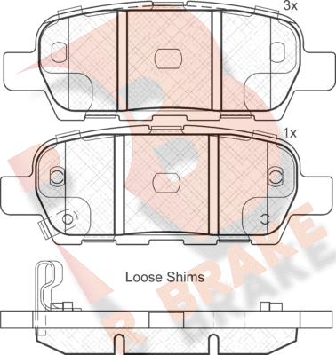 R Brake RB1838 - Тормозные колодки, дисковые, комплект autospares.lv