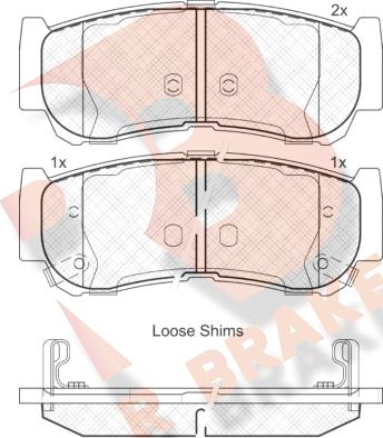 R Brake RB1829 - Тормозные колодки, дисковые, комплект autospares.lv