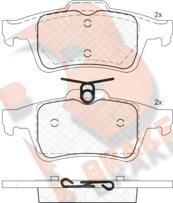 R Brake RB1825 - Тормозные колодки, дисковые, комплект autospares.lv