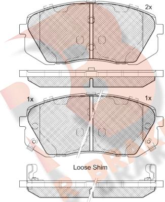 R Brake RB1826 - Тормозные колодки, дисковые, комплект autospares.lv