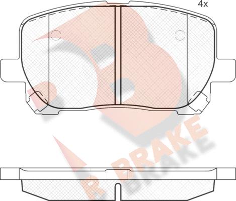 R Brake RB1820 - Тормозные колодки, дисковые, комплект autospares.lv