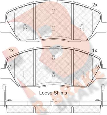 R Brake RB1828 - Тормозные колодки, дисковые, комплект autospares.lv