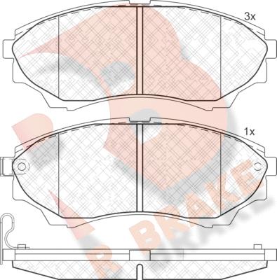 R Brake RB1822 - Тормозные колодки, дисковые, комплект autospares.lv