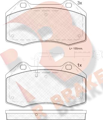 R Brake RB1879 - Тормозные колодки, дисковые, комплект autospares.lv