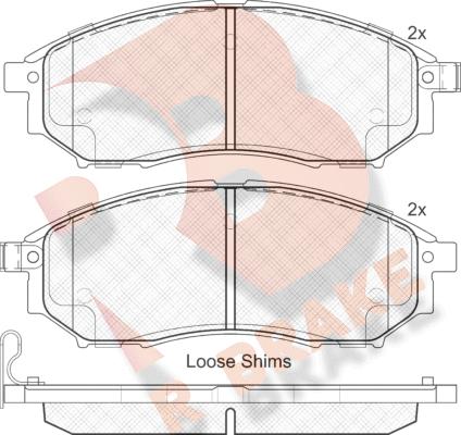 R Brake RB1876 - Тормозные колодки, дисковые, комплект autospares.lv