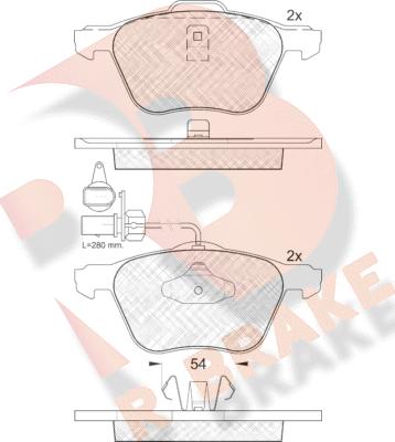 R Brake RB1395 - Тормозные колодки, дисковые, комплект autospares.lv