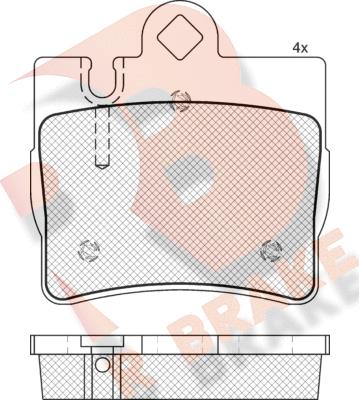 R Brake RB1390-396 - Тормозные колодки, дисковые, комплект autospares.lv