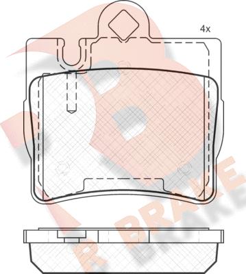 R Brake RB1390 - Тормозные колодки, дисковые, комплект autospares.lv