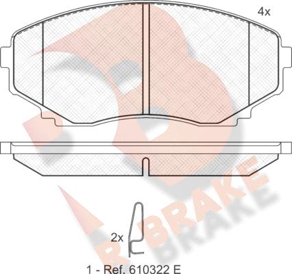 R Brake RB1345 - Тормозные колодки, дисковые, комплект autospares.lv