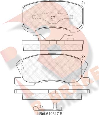 R Brake RB1342 - Тормозные колодки, дисковые, комплект autospares.lv