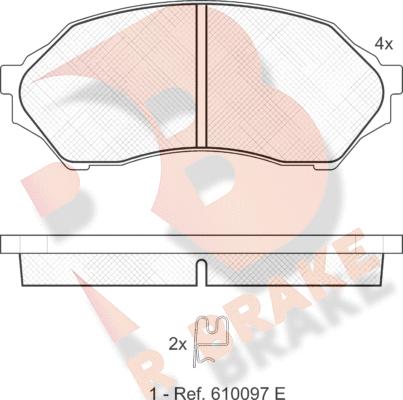 R Brake RB1309 - Тормозные колодки, дисковые, комплект autospares.lv