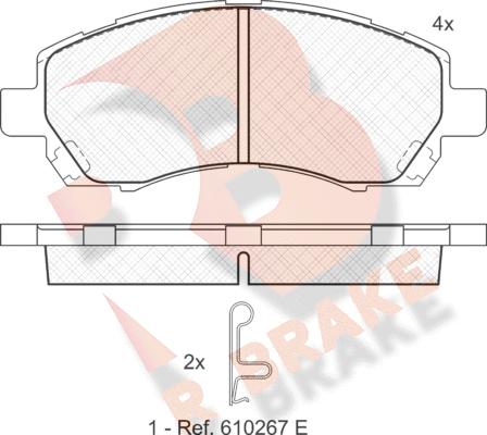 R Brake RB1318 - Тормозные колодки, дисковые, комплект autospares.lv