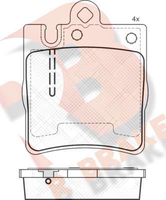 R Brake RB1312-202 - Тормозные колодки, дисковые, комплект autospares.lv